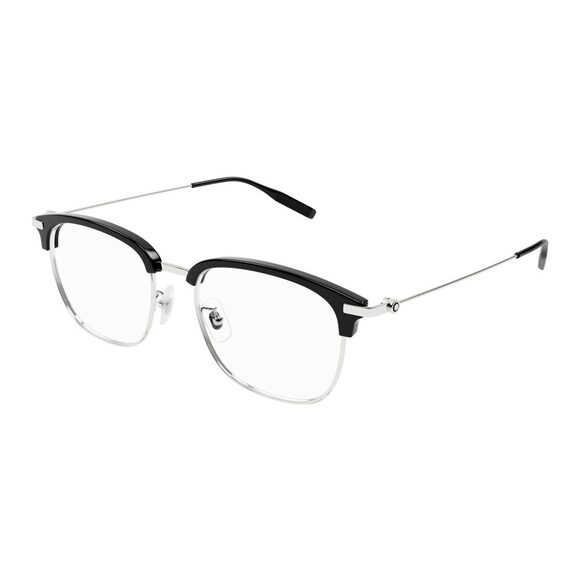 NWT Mont Blanc MB0316oA Black Silver Square 55mm Eyeglasses main image 4
